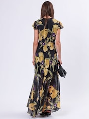 Religion Yellow Indium Maxi Dress With Button Thru Detail And Cap Sleeves - Image 3 of 5