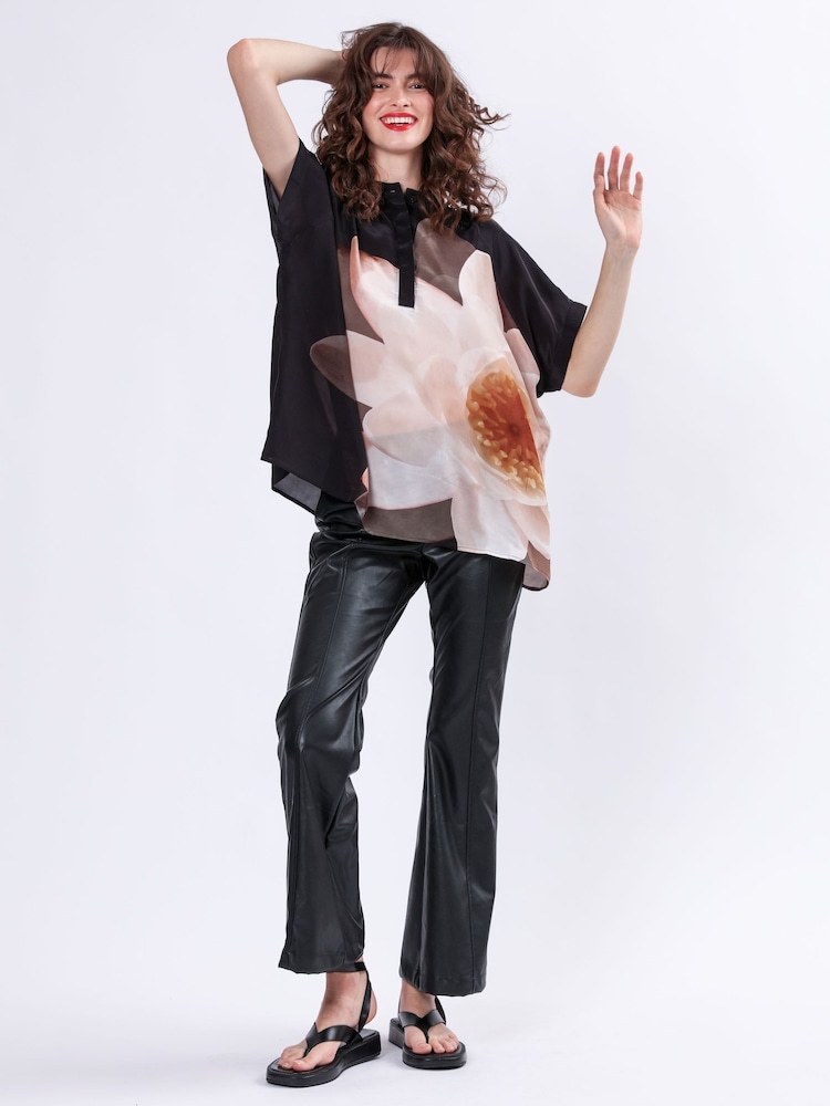 Religion Natural Jade Shirt Blouse With Floral Print Placement Print - Image 3 of 6