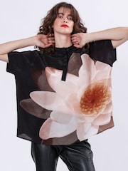 Religion Jade Shirt Blouse With Floral Print Placement Print - Image 5 of 6