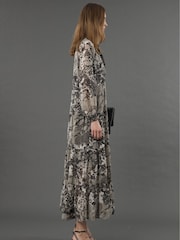Religion Grey Sunset Tiered Maxi Dress In Dark Ditsy Floral Print - Image 5 of 6