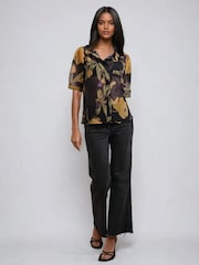 Religion Yellow Indium Shirt Blouse With Puff Shoulder - Image 4 of 6