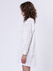 Religion White Coral Short Dress In Embroidery Anglais - Image 2 of 6