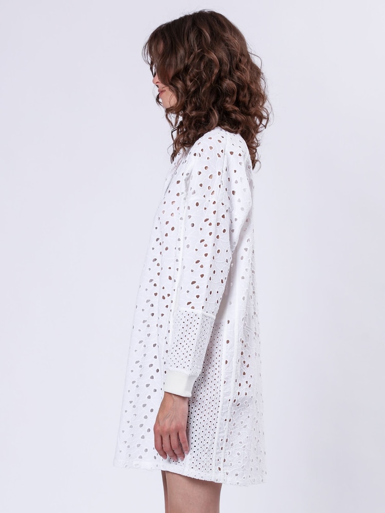 Religion White Coral Short Dress In Embroidery Anglais - Image 2 of 6