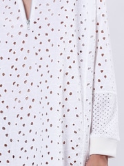 Religion White Coral Short Dress In Embroidery Anglais - Image 6 of 6