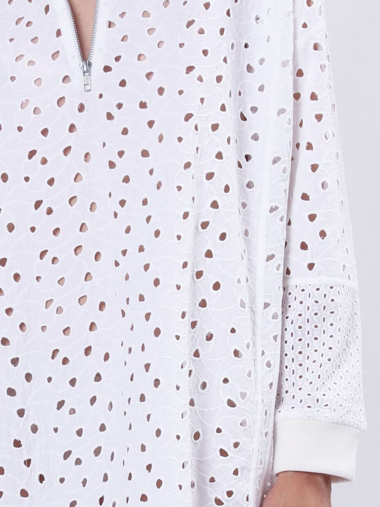 Religion White Coral Short Dress In Embroidery Anglais - Image 6 of 6