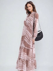 Religion Natural Callisto Maxi Dress With Tiered Skirt And Drawstring Waist - Image 4 of 6
