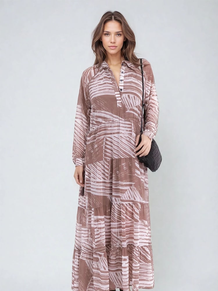 Religion Natural Callisto Maxi Dress With Tiered Skirt And Drawstring Waist - Image 5 of 6