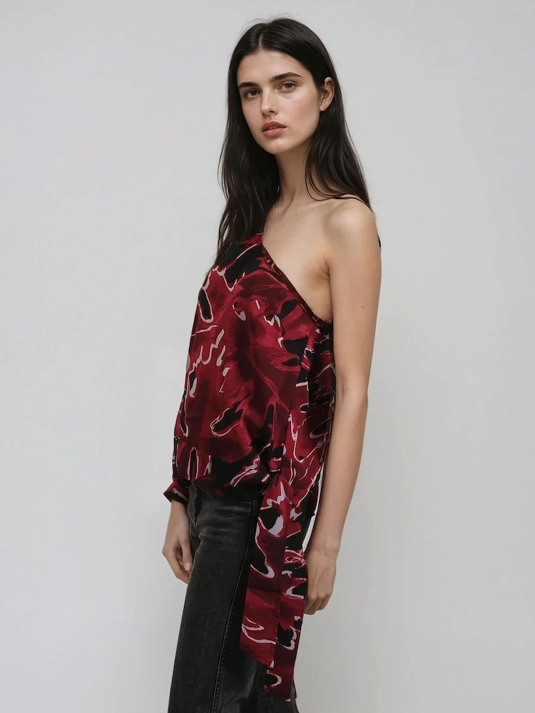 Religion Red Julia One Shoulder Top - Image 2 of 6