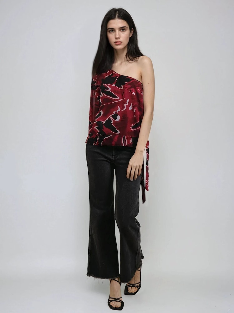 Religion Red Julia One Shoulder Top - Image 3 of 6