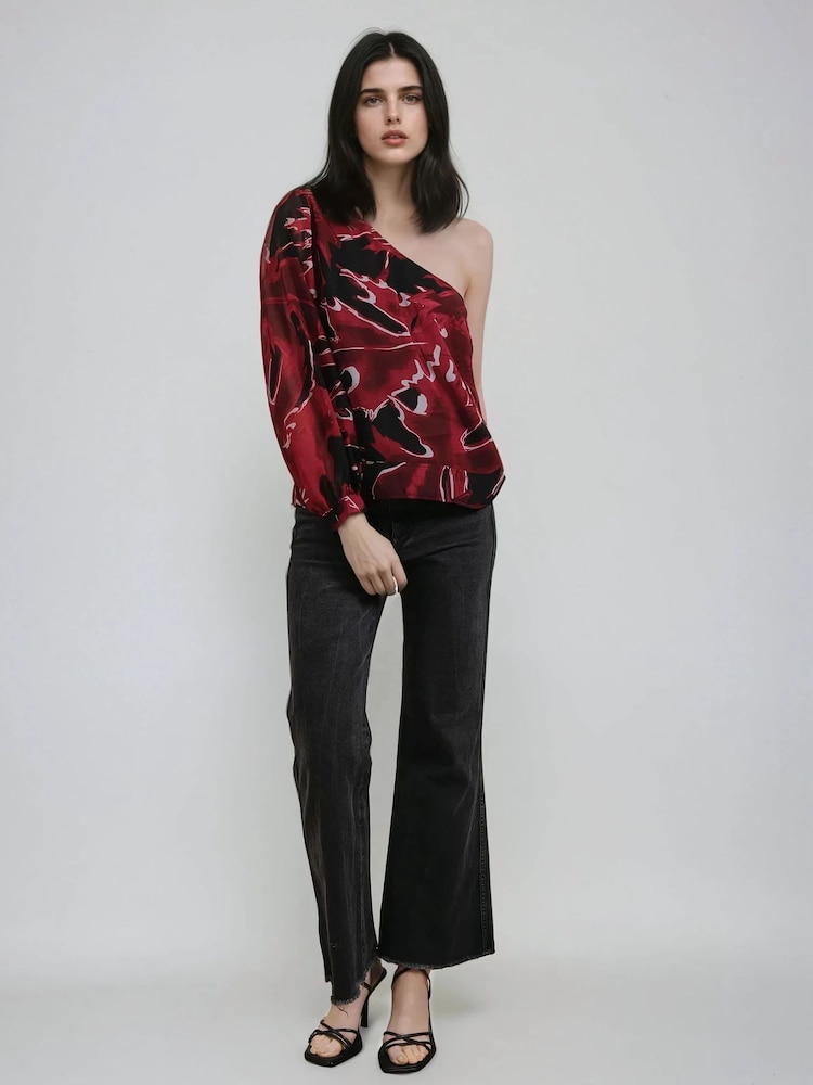 Religion Red Julia One Shoulder Top - Image 4 of 6