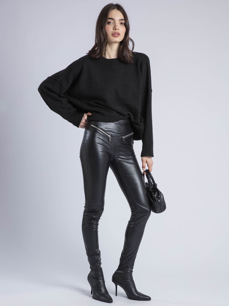 Religion Black Ida Faux Leather Leggings - Image 1 of 6 Religion Black Ida Faux Leather Leggings - Image 1 of 6