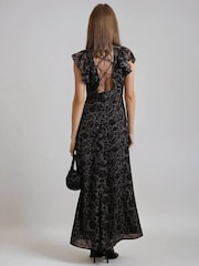 Religion Brown Bella Lace Up Maxi Dress In Dark Tie Dye Print - Image 5 of 6