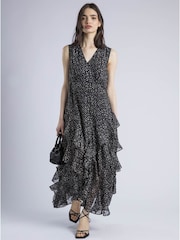 Religion Black Maya Maxi Shirt Dress In Cute Polkadot - Image 2 of 6