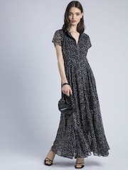 Religion Black Decoy Maxi Dress With Full Skirt In Cute Polka Dot - Image 1 of 5