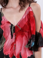 Religion Pink Ametrine Naked Shoulder Top With Floral Print - Image 2 of 5