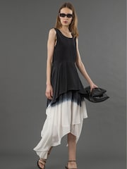 Religion Black Serpentine Assymetric Dress In Dip Dye - Image 2 of 6