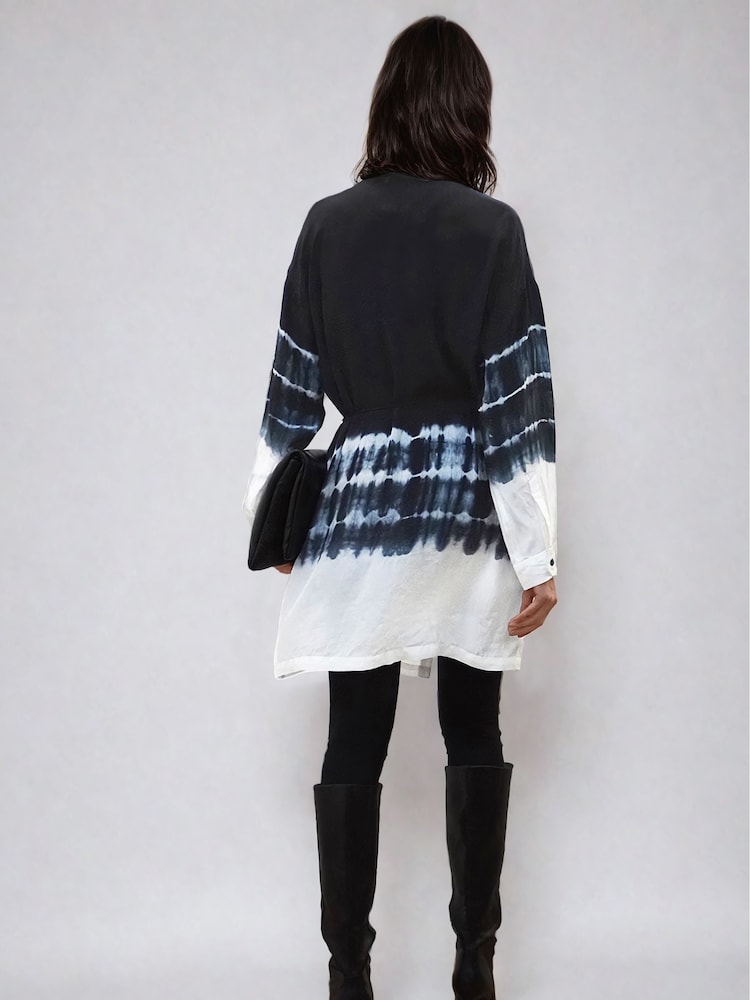 Religion Cluster Tunic In Tie Dye Stripe With Tassle Tie Belt - Bild 2 von 6