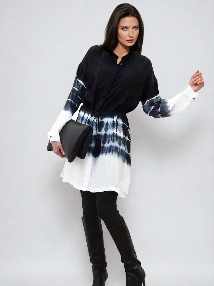 Religion Cluster Tunic In Tie Dye Stripe With Tassle Tie Belt - Bild 6 von 6