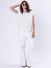Religion White Vibrant Knitted Top With Sequin Panels - Image 5 of 6