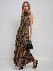 Religion Yellow Taylor Maxi Dress With Full Frill Skirt - Image 1 of 6