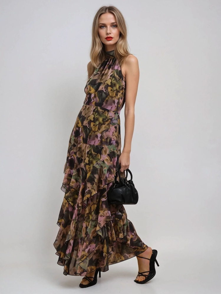 Religion Yellow Taylor Maxi Dress With Full Frill Skirt - Image 1 of 6