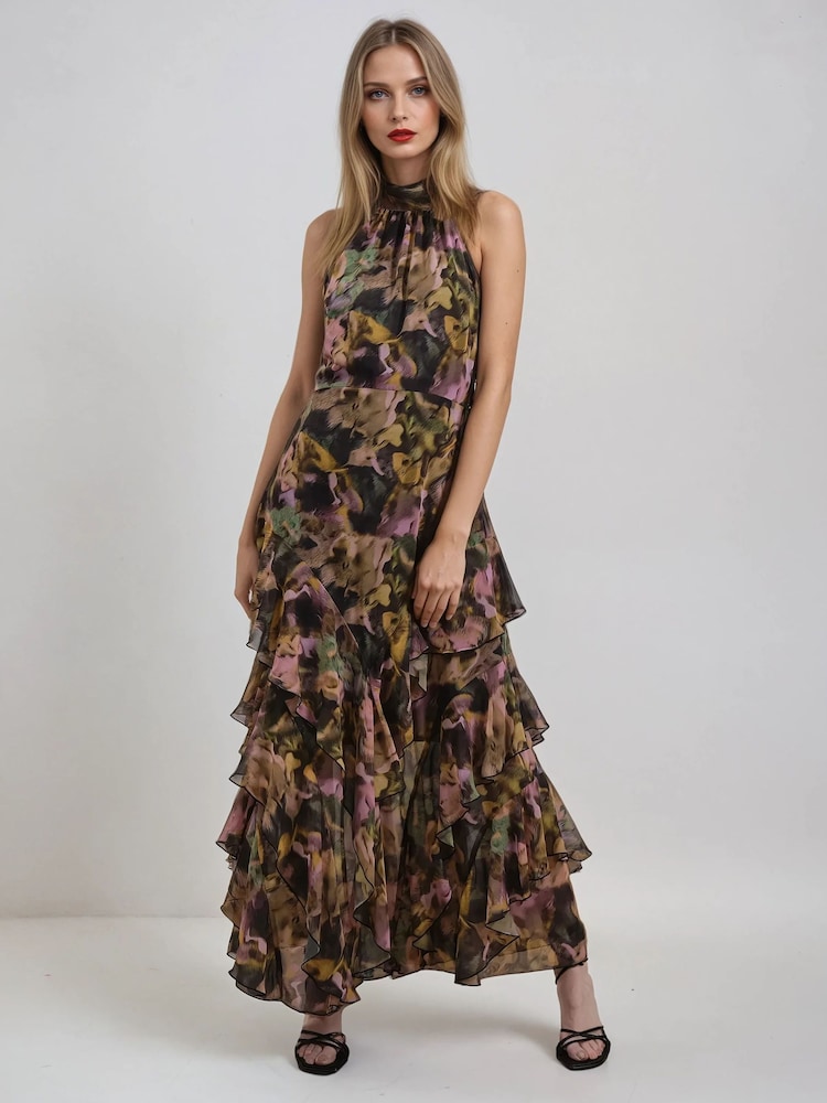 Religion Yellow Taylor Maxi Dress With Full Frill Skirt - Image 2 of 6