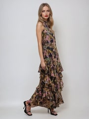 Religion Yellow Taylor Maxi Dress With Full Frill Skirt - Image 3 of 6