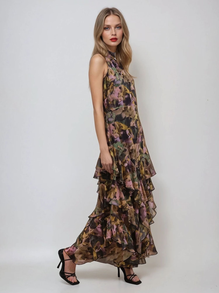 Religion Yellow Taylor Maxi Dress With Full Frill Skirt - Image 3 of 6