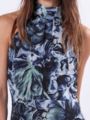 Religion Blue Time Maxi Halterneck Dress With Tie Sash - Image 5 of 6