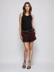 Religion Red Galaxy Suede Shorts - Image 4 of 6