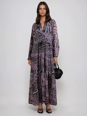 Religion Purple Callisto Maxi Dress With Tiered Skirt And Drawstring Waist - Image 4 of 6