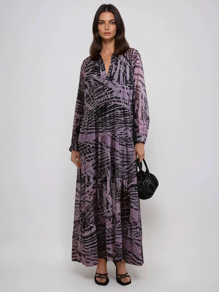 Religion Purple Callisto Maxi Dress With Tiered Skirt And Drawstring Waist - Image 4 of 6