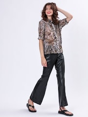 Religion Natural Indium Shirt Blouse With Puff Shoulder - Image 5 of 6