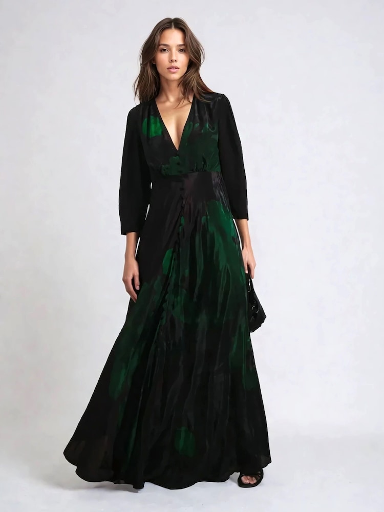 Religion Maryam Maxi Button Through Dress With Large Floral Print - Bild 2 von 6 Religion Maryam Maxi Button Through Dress With Large Floral Print - Bild 2 von 6