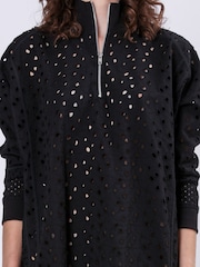 Religion Black Coral Short Dress In Embroidery Anglais - Image 6 of 6