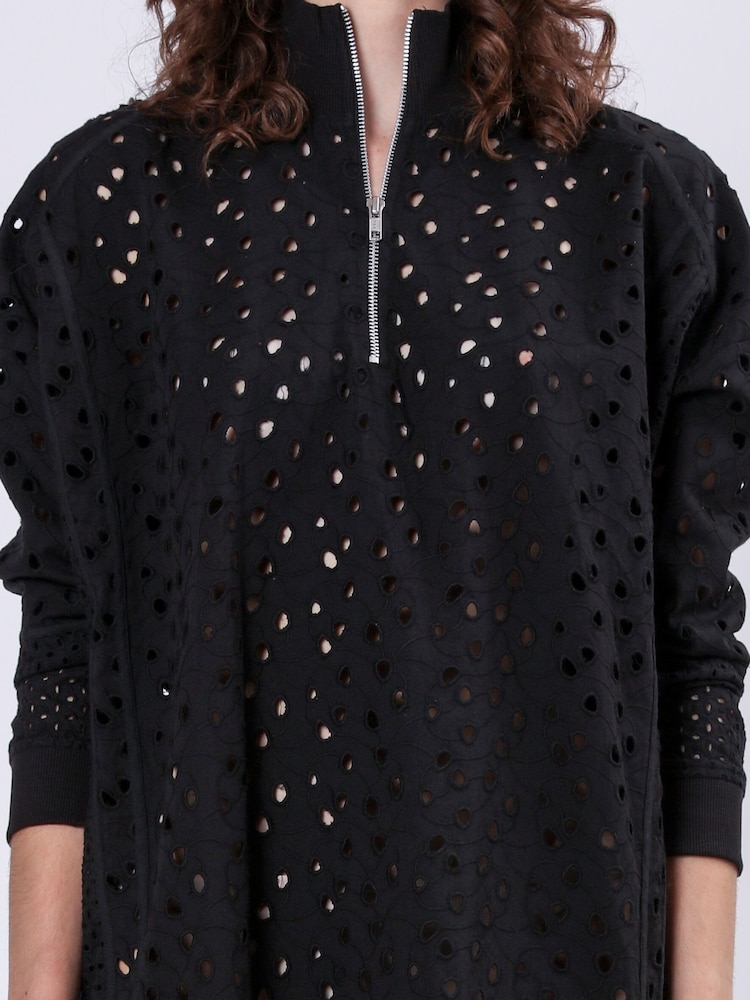 Religion Black Coral Short Dress In Embroidery Anglais - Image 6 of 6