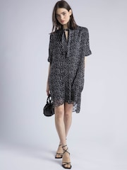 Religion Chrome Black Decoy Tunic Dress With Neck Tie - Image 2 of 6