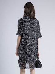 Religion Chrome Black Decoy Tunic Dress With Neck Tie - Image 4 of 6