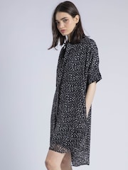 Religion Chrome Black Decoy Tunic Dress With Neck Tie - Image 5 of 6