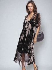 Religion Serene Tunic Maxi Dress In Metalised Fibre Fabric With Slip - Image 1 of 6