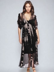 Religion Serene Tunic Maxi Dress In Metalised Fibre Fabric With Slip - Image 2 of 6