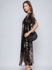 Religion Serene Tunic Maxi Dress In Metalised Fibre Fabric With Slip - Image 3 of 6