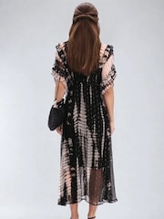 Religion Serene Tunic Maxi Dress In Metalised Fibre Fabric With Slip - Image 6 of 6