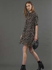 Religion Black Decoy Tunic Dress With Neck Tie - Image 1 of 6