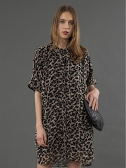 Religion Black Decoy Tunic Dress With Neck Tie - Image 2 of 6
