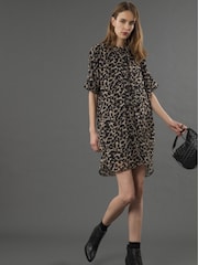 Religion Black Decoy Tunic Dress With Neck Tie - Image 3 of 6