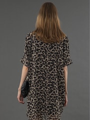 Religion Black Decoy Tunic Dress With Neck Tie - Image 4 of 6
