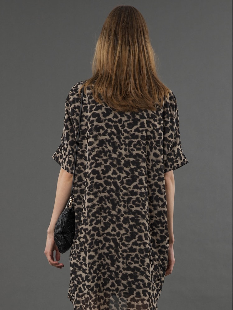 Religion Black Decoy Tunic Dress With Neck Tie - Image 4 of 6
