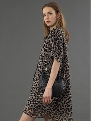 Religion Black Decoy Tunic Dress With Neck Tie - Image 5 of 6