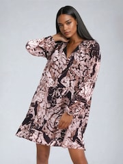 Religion Mystic Tunic Dress With Frill Hem In Animal Print - Image 1 of 6